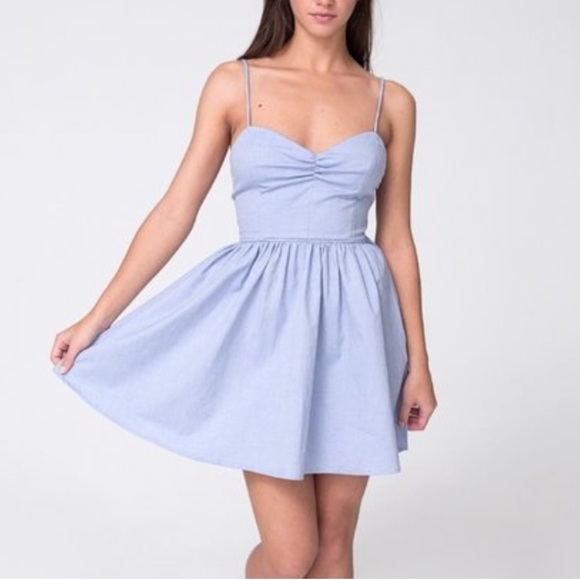 OASAP | Lace Up Strappy Tie‎ Up Backside Sweetheart Denim Dress - Picture 2 of 8